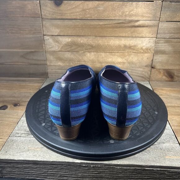 SAS Brenda Pumps Blue Striped Fabric Comfort Shoes Slip On Dress Women Size 8.5M - Picture 4 of 10